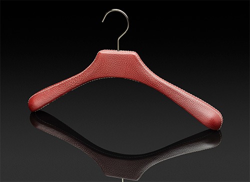 grained leather jacket hanger